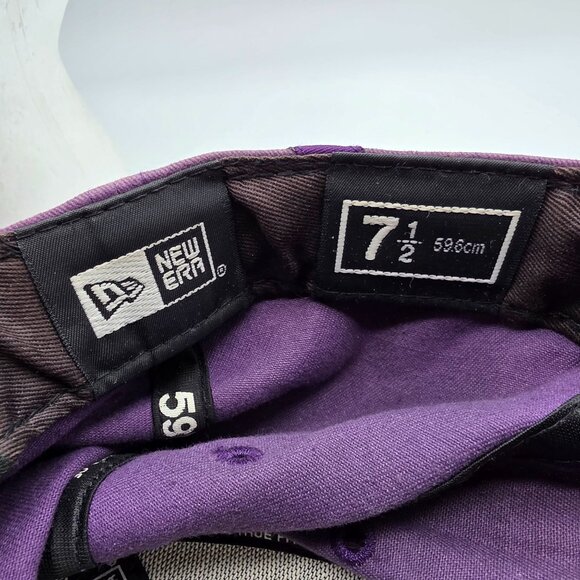 LRG x New Era 59Fifty Mens Size 7.5 Purple Fitted Cap Casual Embroidered Hat - Picture 8 of 10
